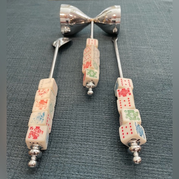 Vintage 3 piece, MCM, Mid Century Poker Dice, Cocktail, Bar, Utensil, Set - Picture 6 of 6